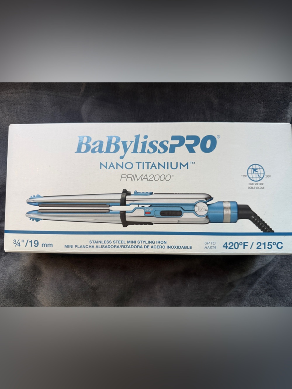 BaBylissPRO Nano Titanium Prima2000 3/4" Mini Styling Iron - Blue